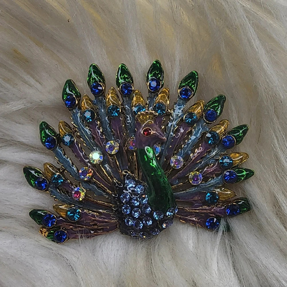 Peacock Rhinestone brooch‎ - Picture 4 of 4